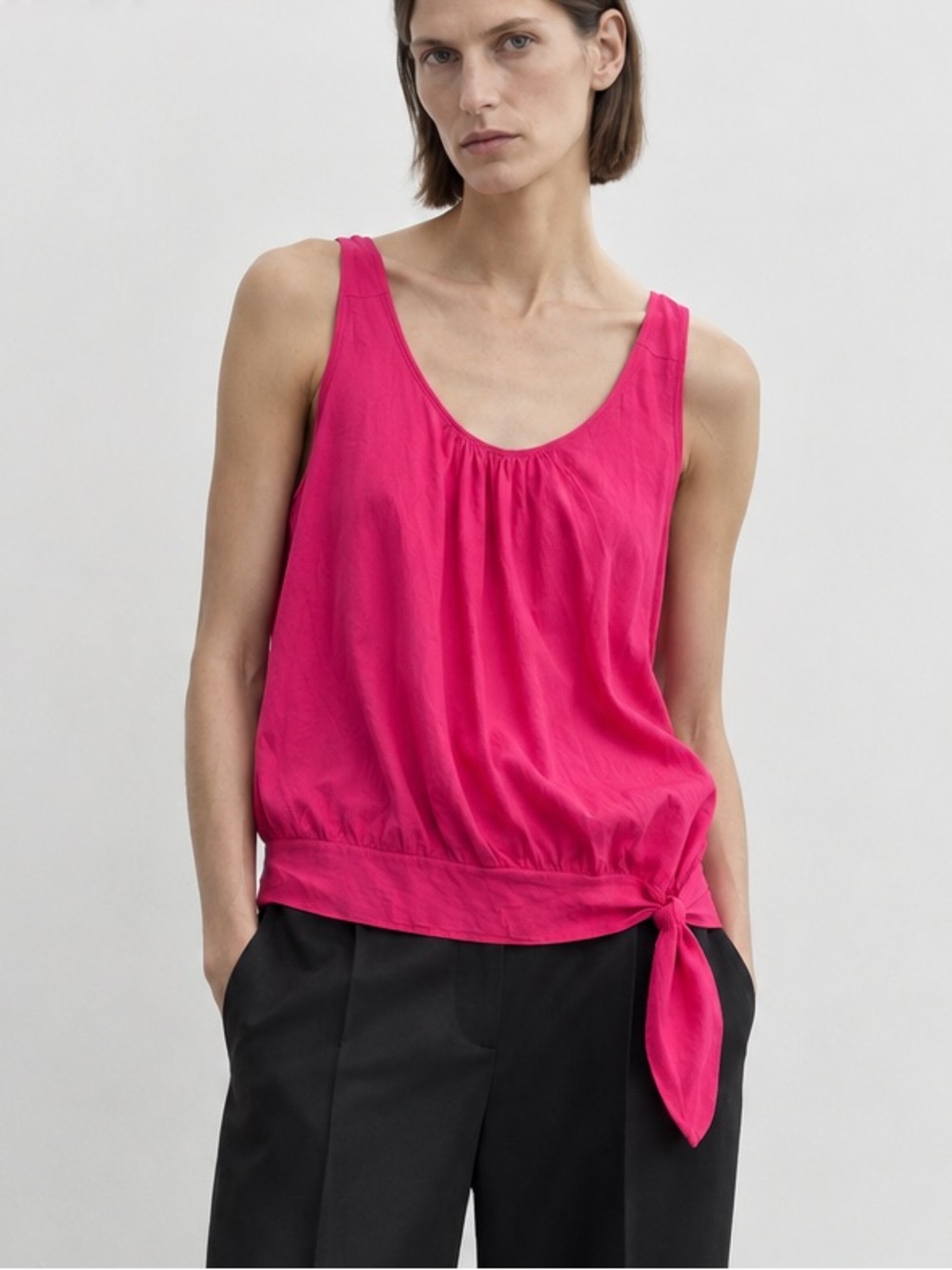 Jil Sander Tie Side Tank in Hot Pink - S